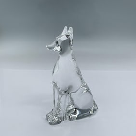 Baccarat Crystal Figure, Seated Dog