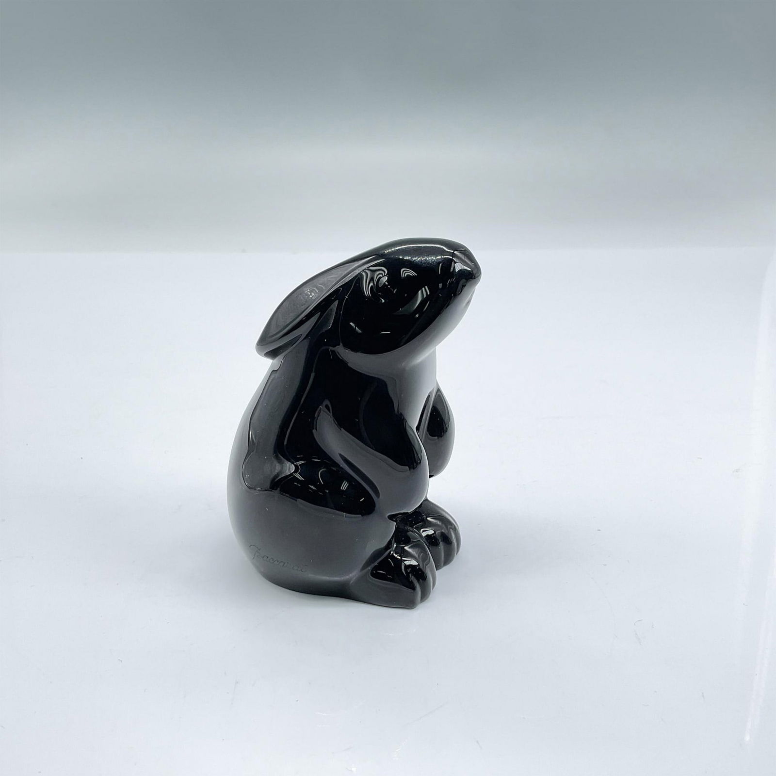 Baccarat Black Crystal Figure, Seated Rabbit (1 of 4)