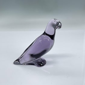 Baccarat Purple Crystal Figure, Parrot