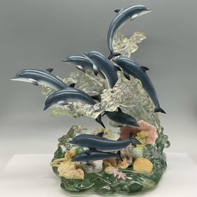 Lenox Acrylic Sculpture, Paradise of Dolphins