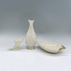 3pc Lenox Porcelain Vase, Dish and Cornucopia