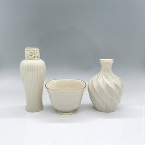 3pc Lenox Porcelain Vases and Bowl