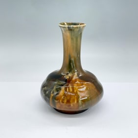 Earthenware Vase, Tan/Sage/Burnt Orange