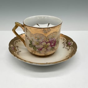 Vintage Royal Crown Gilt Mustache Cup & Saucer