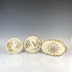 Royal Worcerster & Limoges Porcelain Gilded Serving Plates