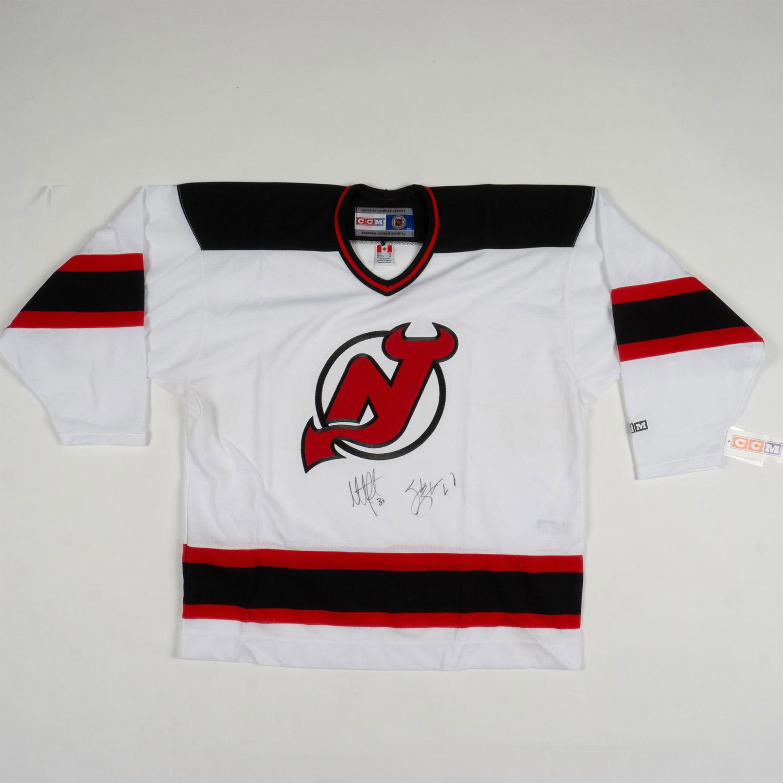 NJ Devils Stars Hand Signed Hockey Jersey, Brodeur/Stevens (1 of 6)