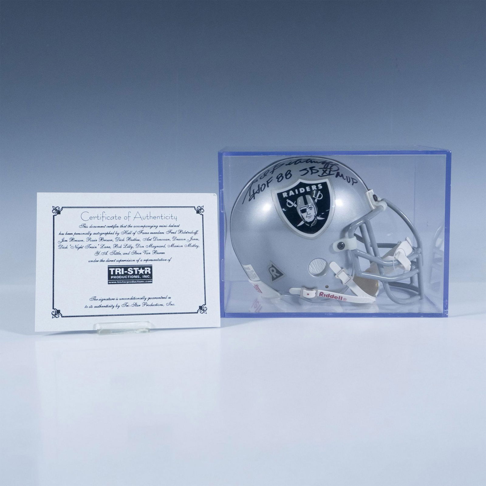 NFL Fred Biletnikoff Signed Oakland Raiders Mini Helmet (1 of 7)
