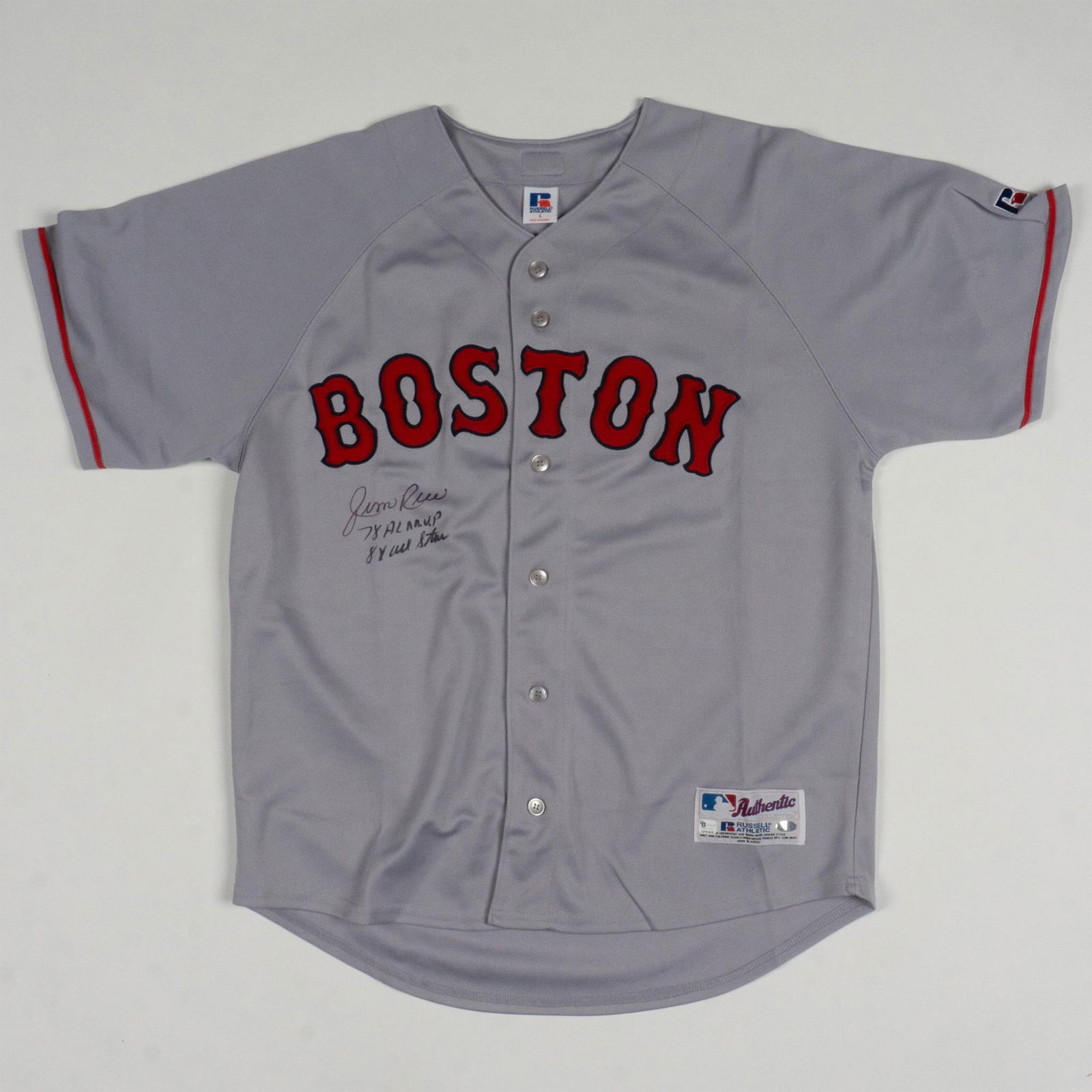 Jim Rice Autographed Redsox MLB Russel Athletic Jersey (1 of 6)