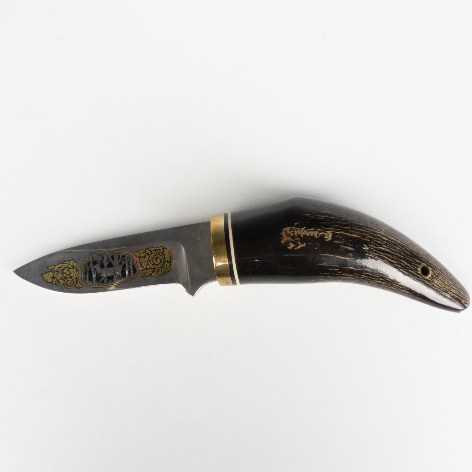 United Fixed Blade Knife with Black Horn Handle (1 of 4)