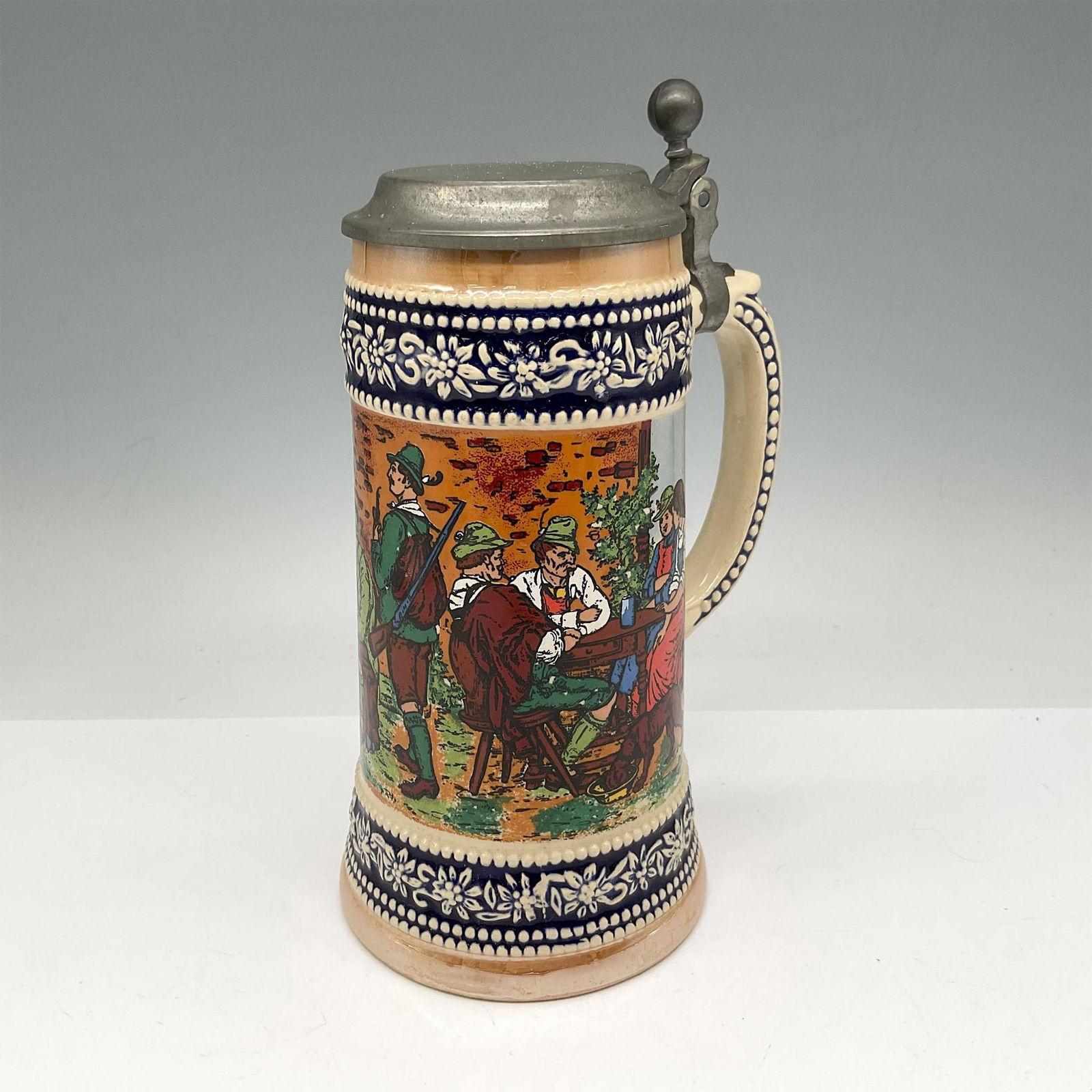 German Stoneware Beer Stein with Lid (1 of 4)