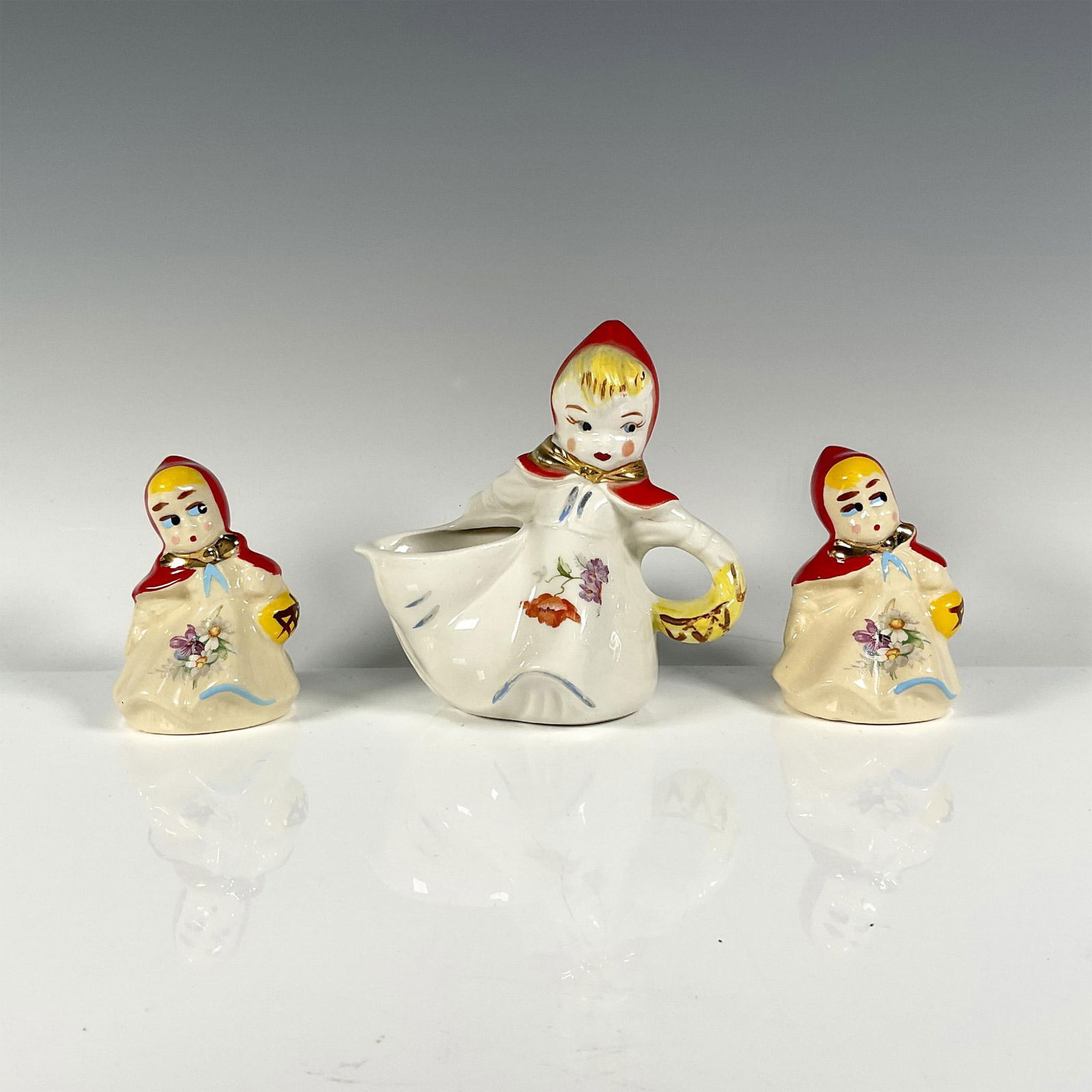 3pc American Art Pottery Kitchenware, Little Red Riding Hood (1 of 3)