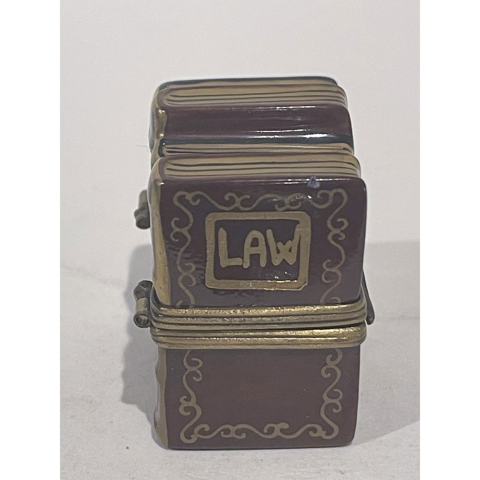 Limoges France Keepsake Box, Law Books on Shelf (1 of 6)