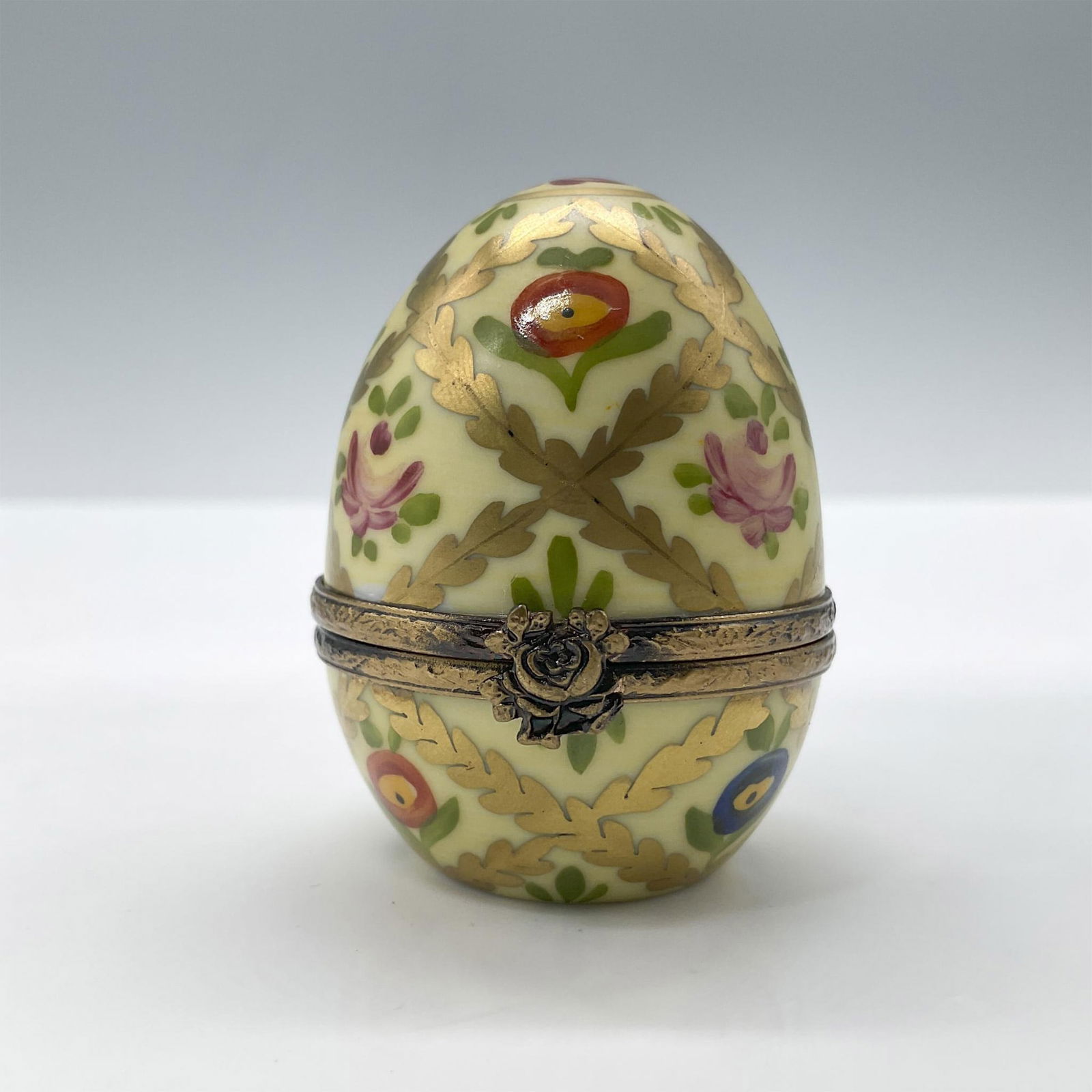 Limoges Porcelain Treasure Box, Russian Egg with Thimble (1 of 5)