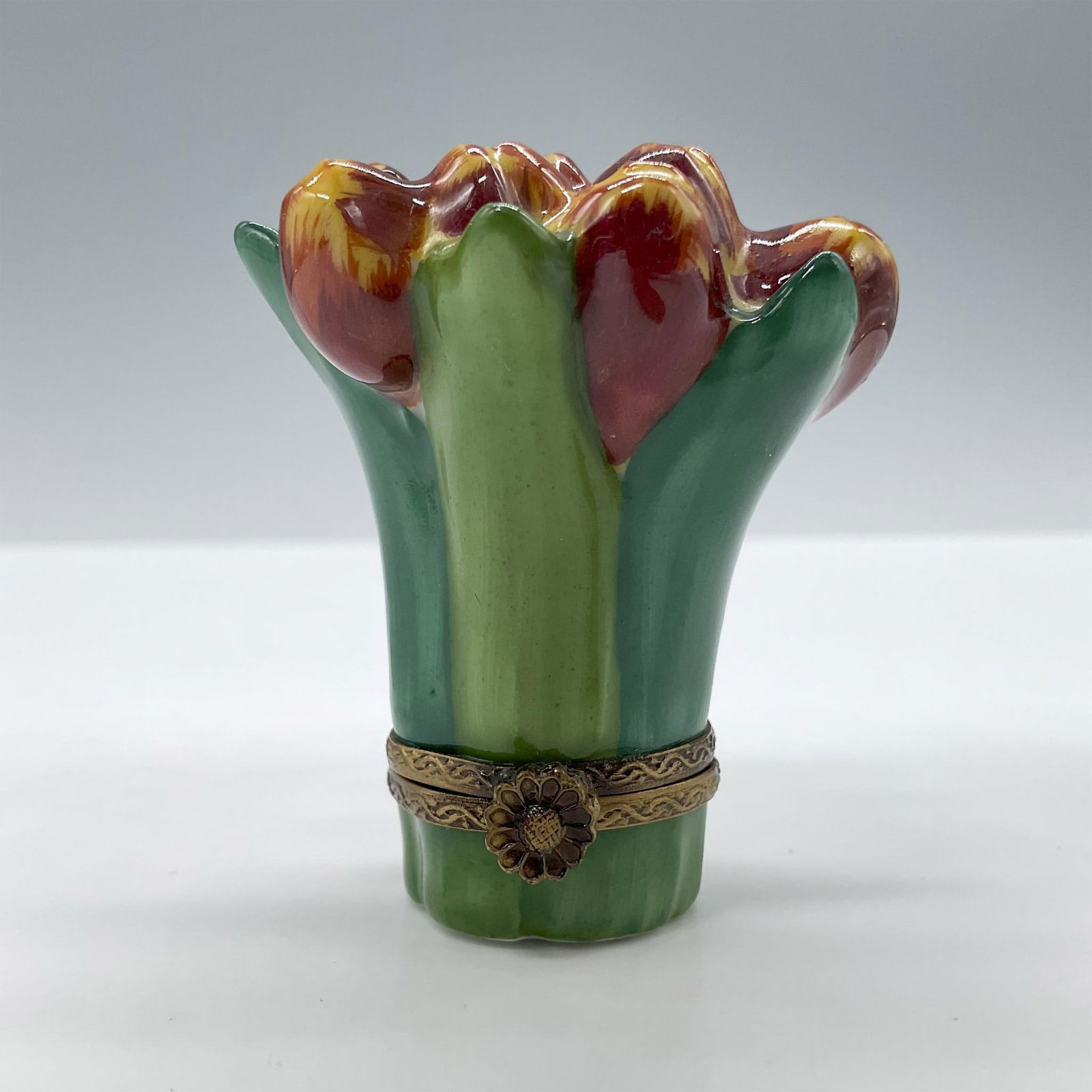 Limoges Porcelain Treasure Box, Tulip Bouquet (1 of 4)