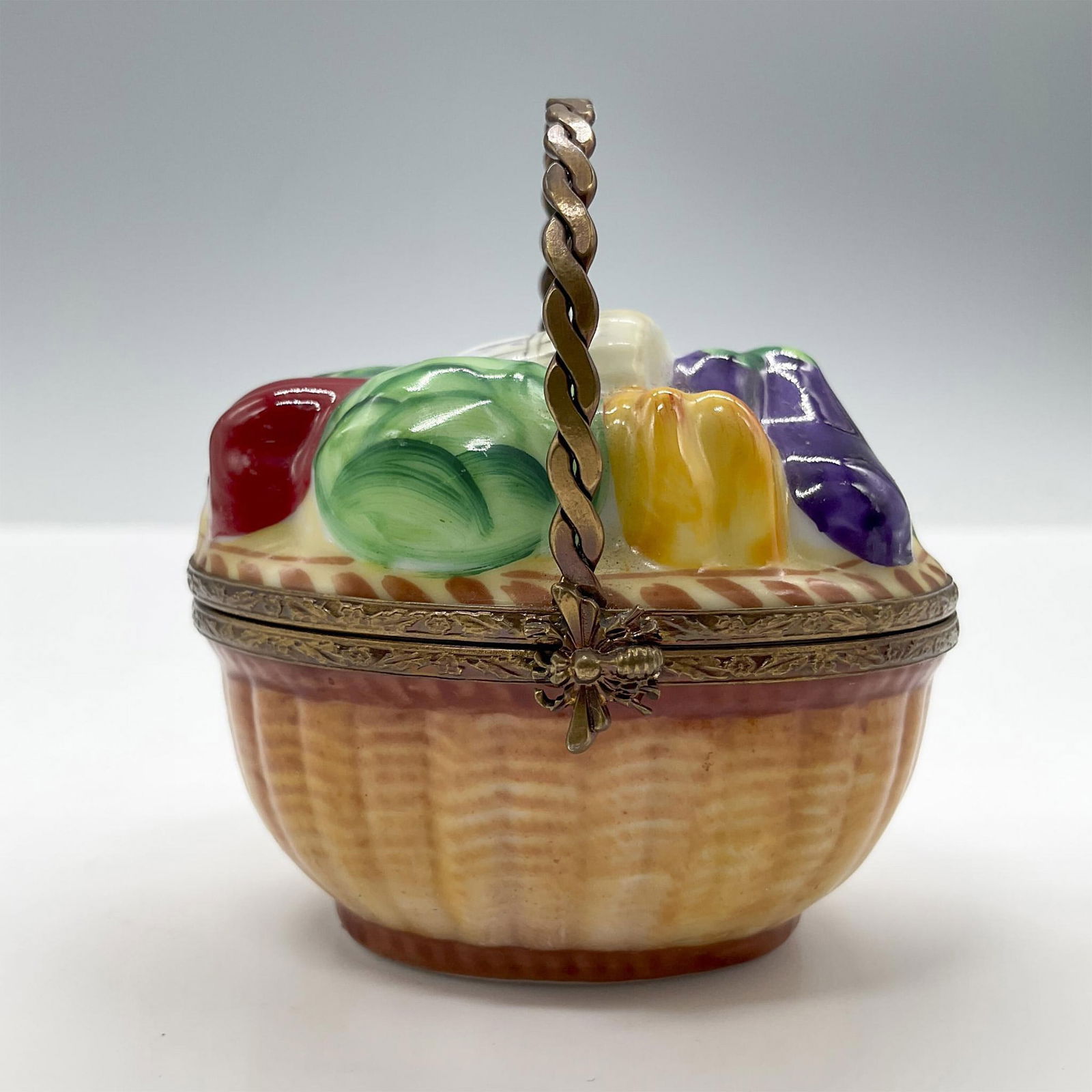 Limoges Enamel Treasure Box, Veggies Basket (1 of 4)