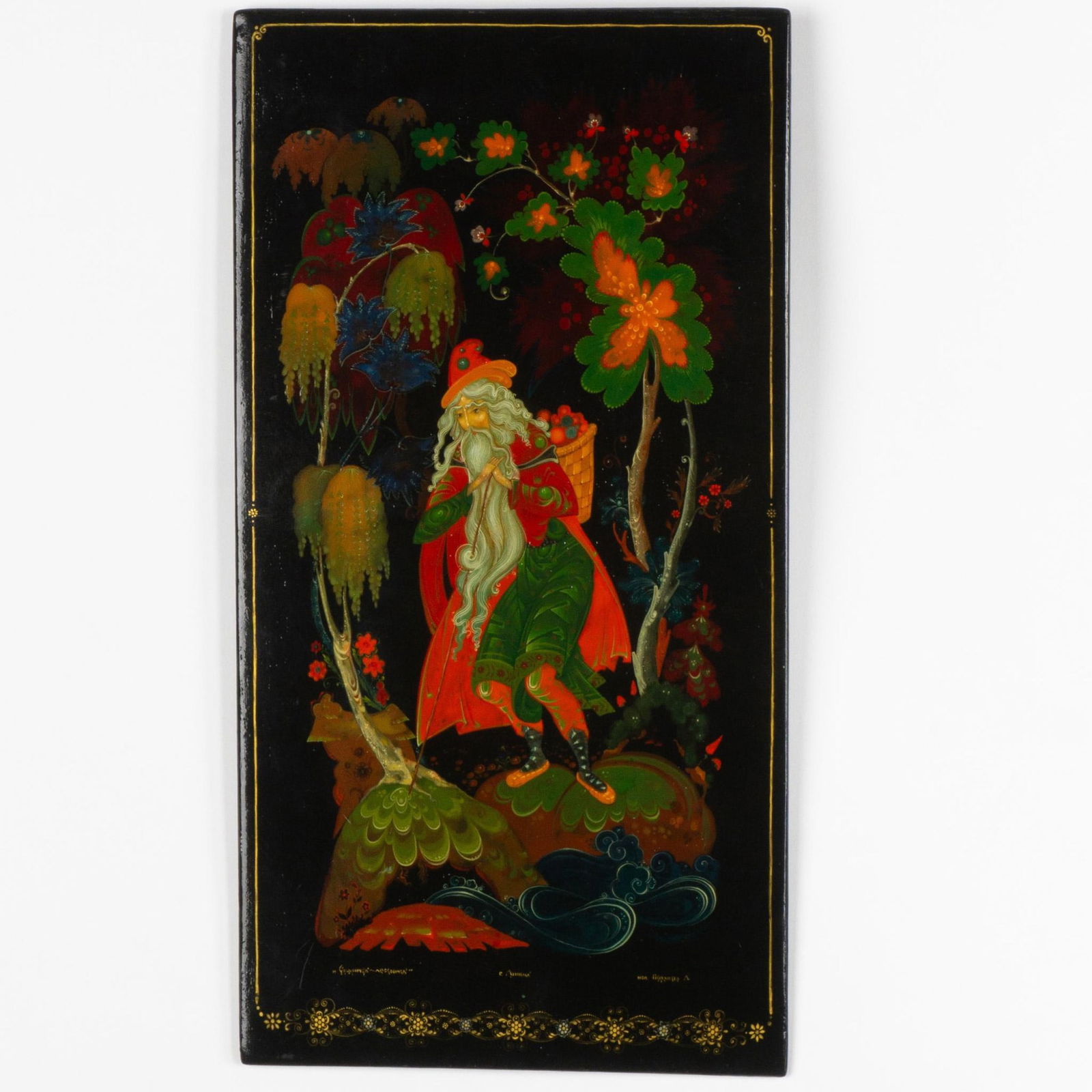 Original Russian Lacquer Miniature Painting on Wood Panel, Signed (1 of 6)