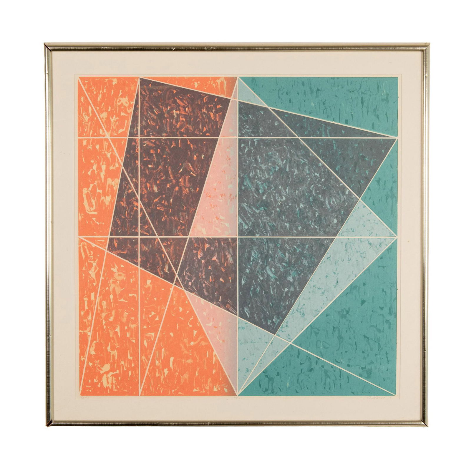 Jack Tworkov, Original Color Lithograph on Paper, Signed: Original Geometric and Hard Edge color lithograph on Arches paper by New York School and Abstract Expressionism artist Jack Tworkov. T.L. No.7 was printed at Tamarind Institute, Albuquerque, NM, for T