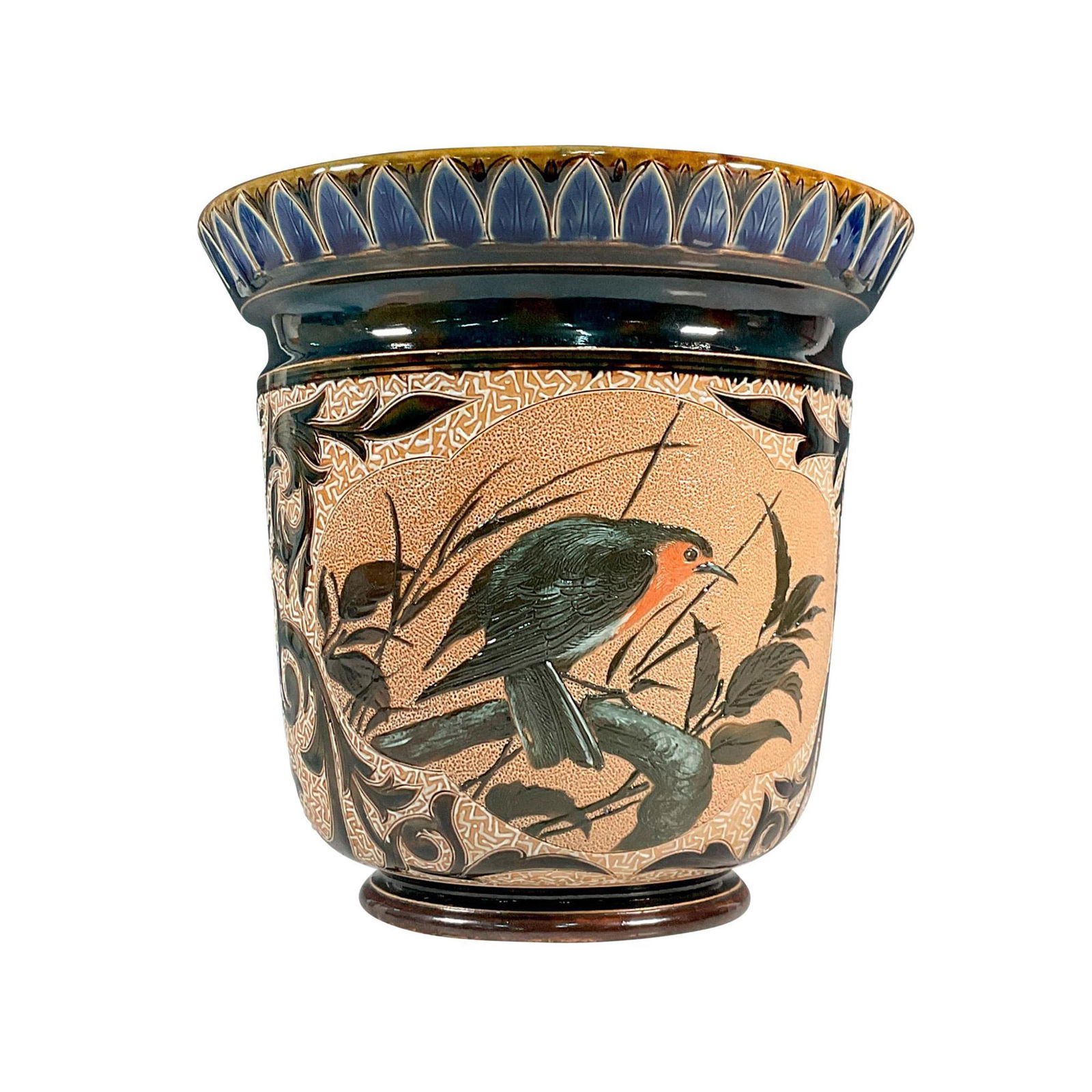 Doulton Lambeth Florence and Lucy Barlow Stoneware Vase, Birds (1 of 4)