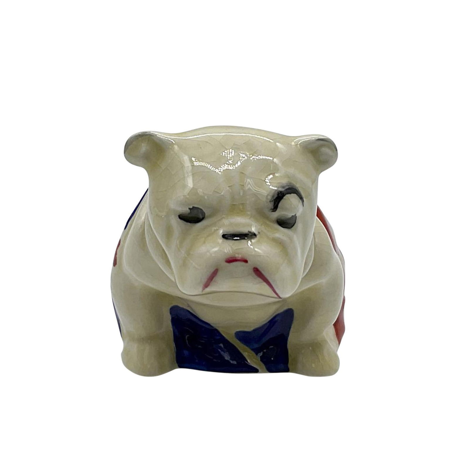 Royal Doulton Small Figurine, Bulldog Draped in Union Jack D5913 (1 of 5)