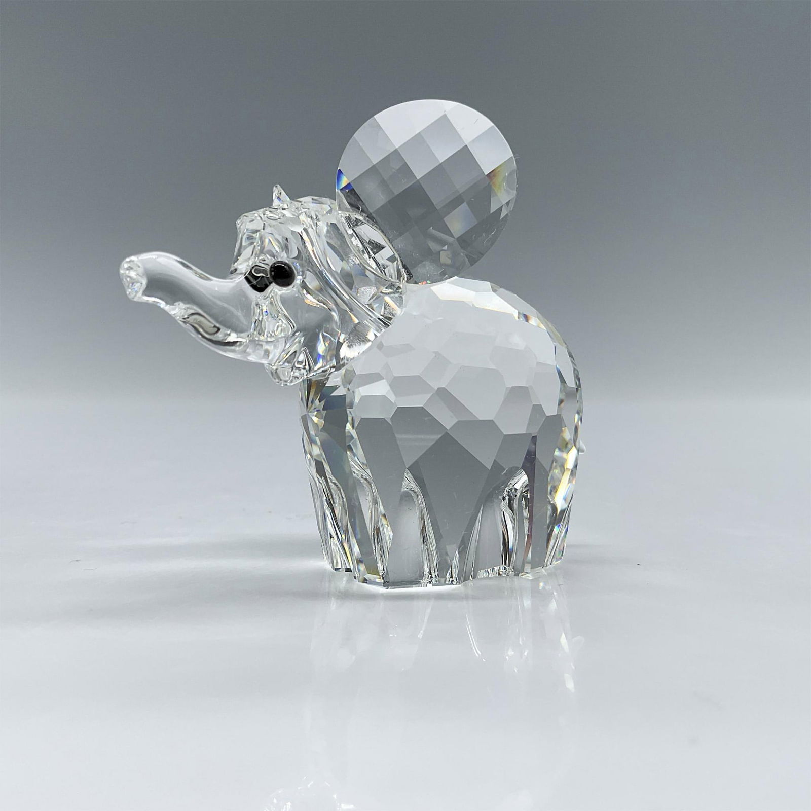 Swarovski Silver Crystal Figurine, Elephant w/Frosted Tail (1 of 5)