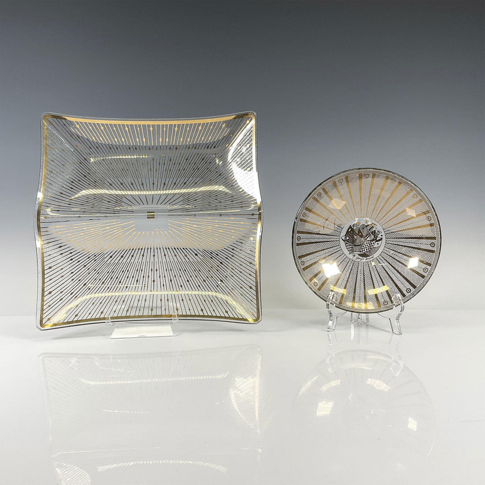 2pc Georges Briard Bowl + Gilt Overlay Designed Platter (1 of 3)