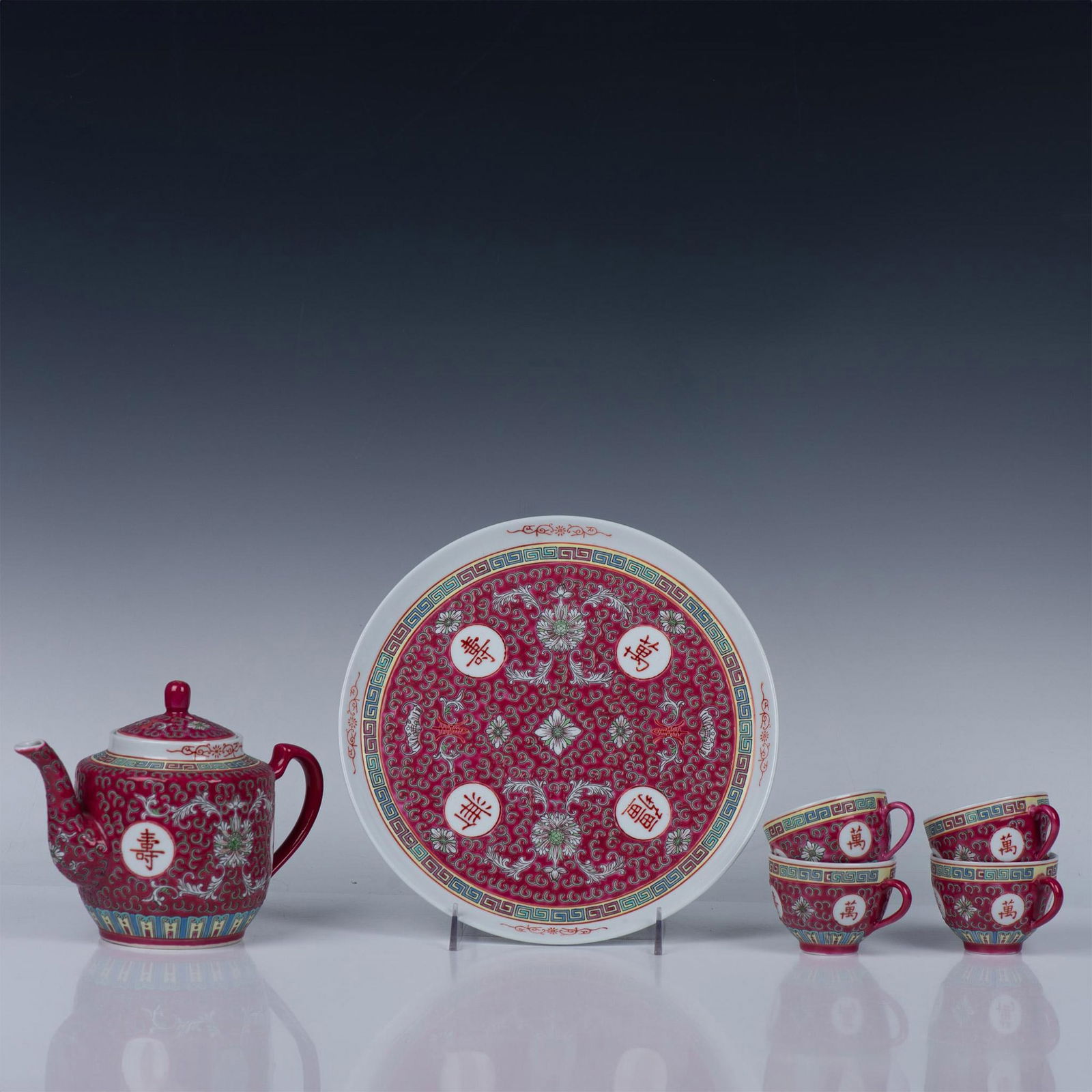 6pc Chinese Porcelain Tea Set (1 of 7)
