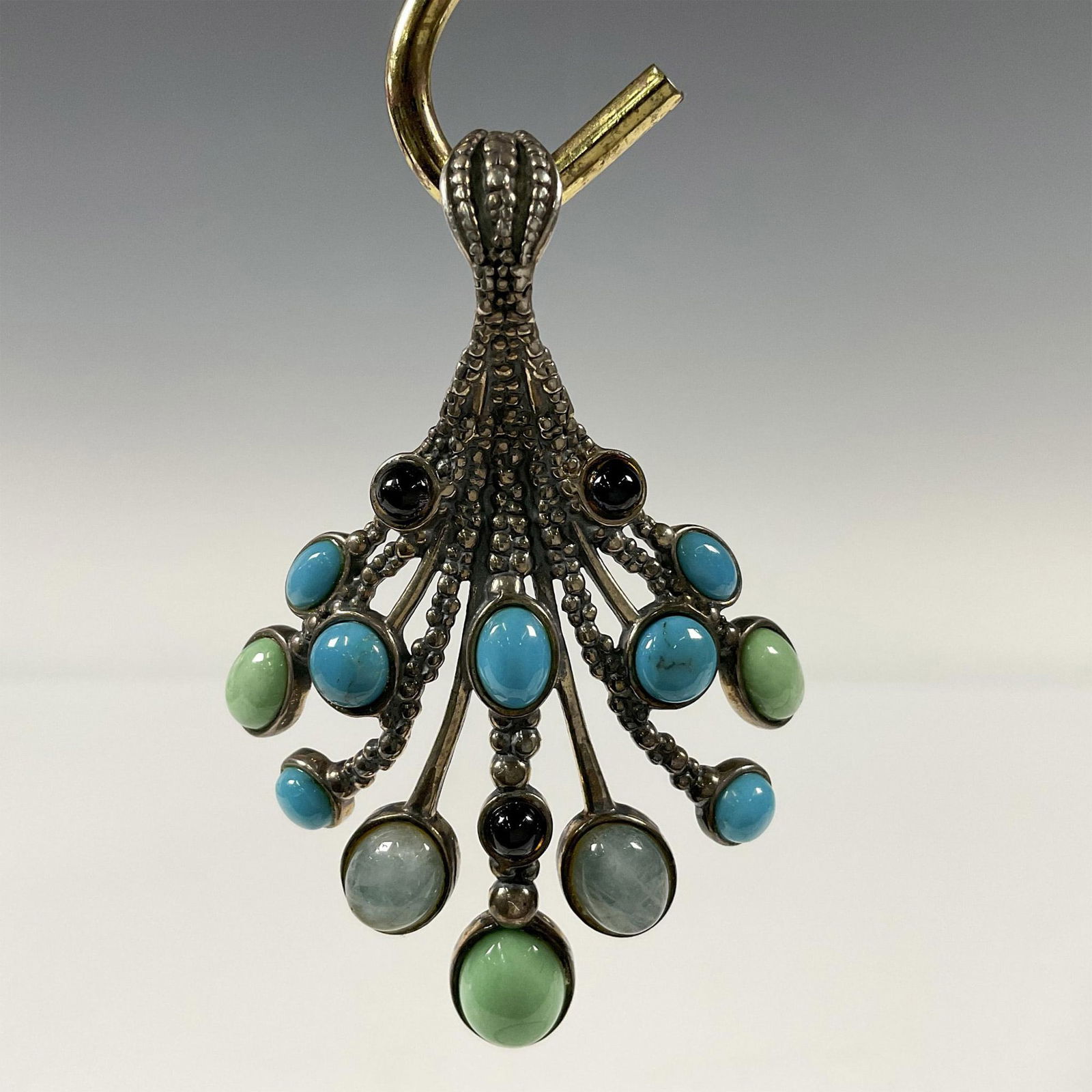 Rare Carolyn Pollack Multi-Gemstone Sterling Silver Pendant (1 of 2)