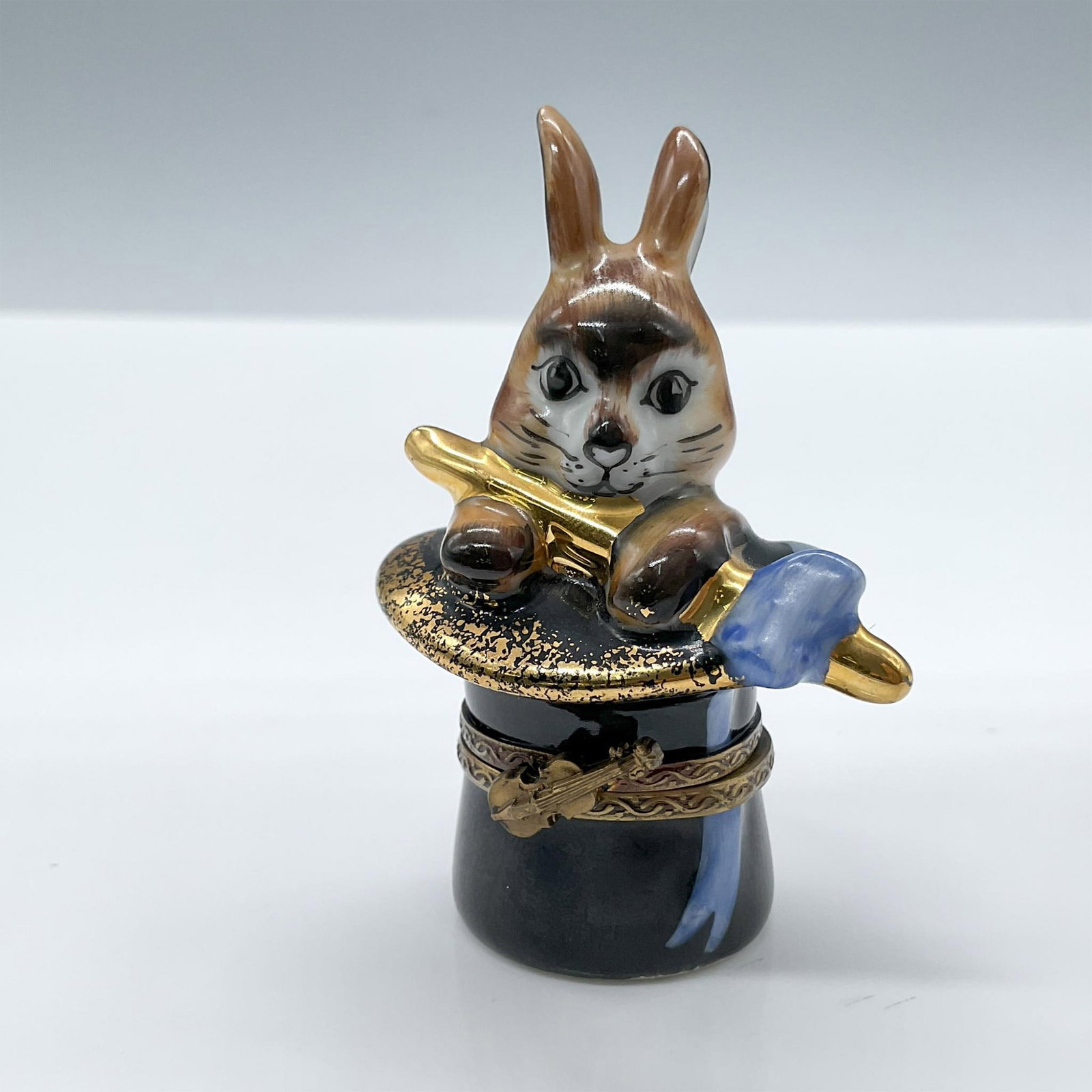 Limoges Porcelain Gilded Treasure Box, Magic Rabbit (1 of 3)