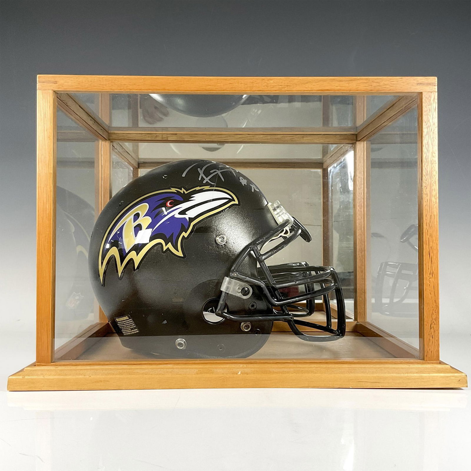 Ray Lewis Game Used Autographed Ravens Helmet (1 of 7)