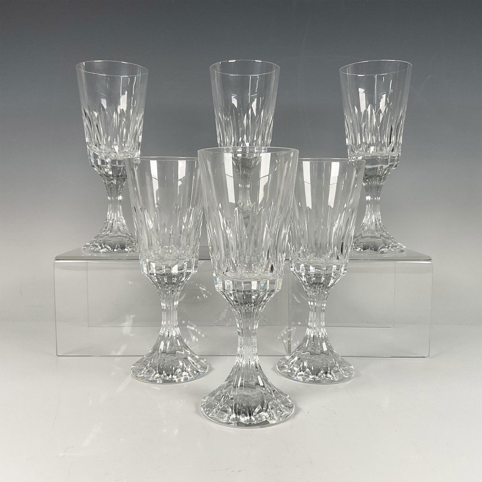 6pc Baccarat Crystal Champagne Glasses, Assas (1 of 6)