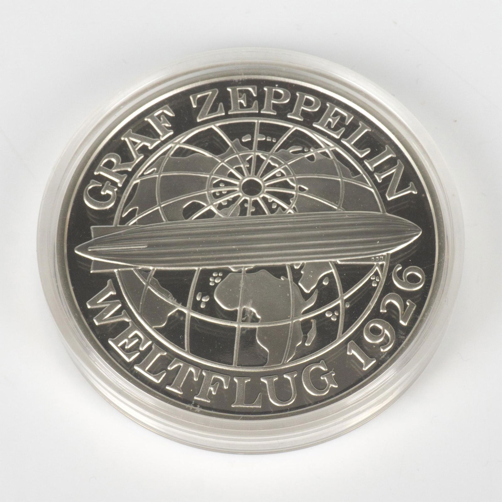 Large Sterling Silver Graf Zeppelin Commemorative Medal (1 of 3)