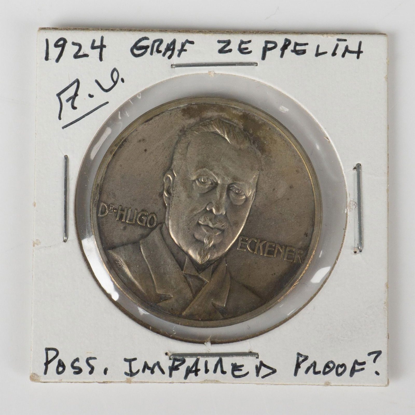 1924 German Graf Zeppelin Amerika Commemorative Silver Coin (1 of 2)