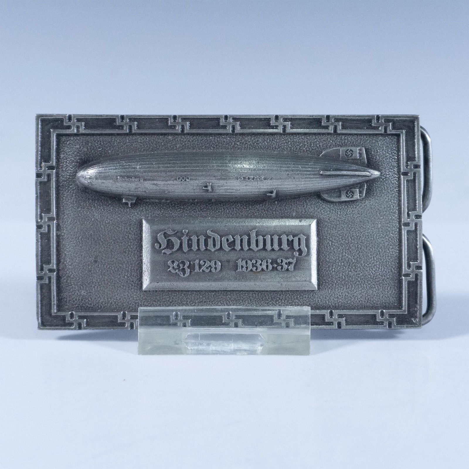 Vintage Belt Buckle Hindenburg Zeppelin Airship w/Swastikas (1 of 3)