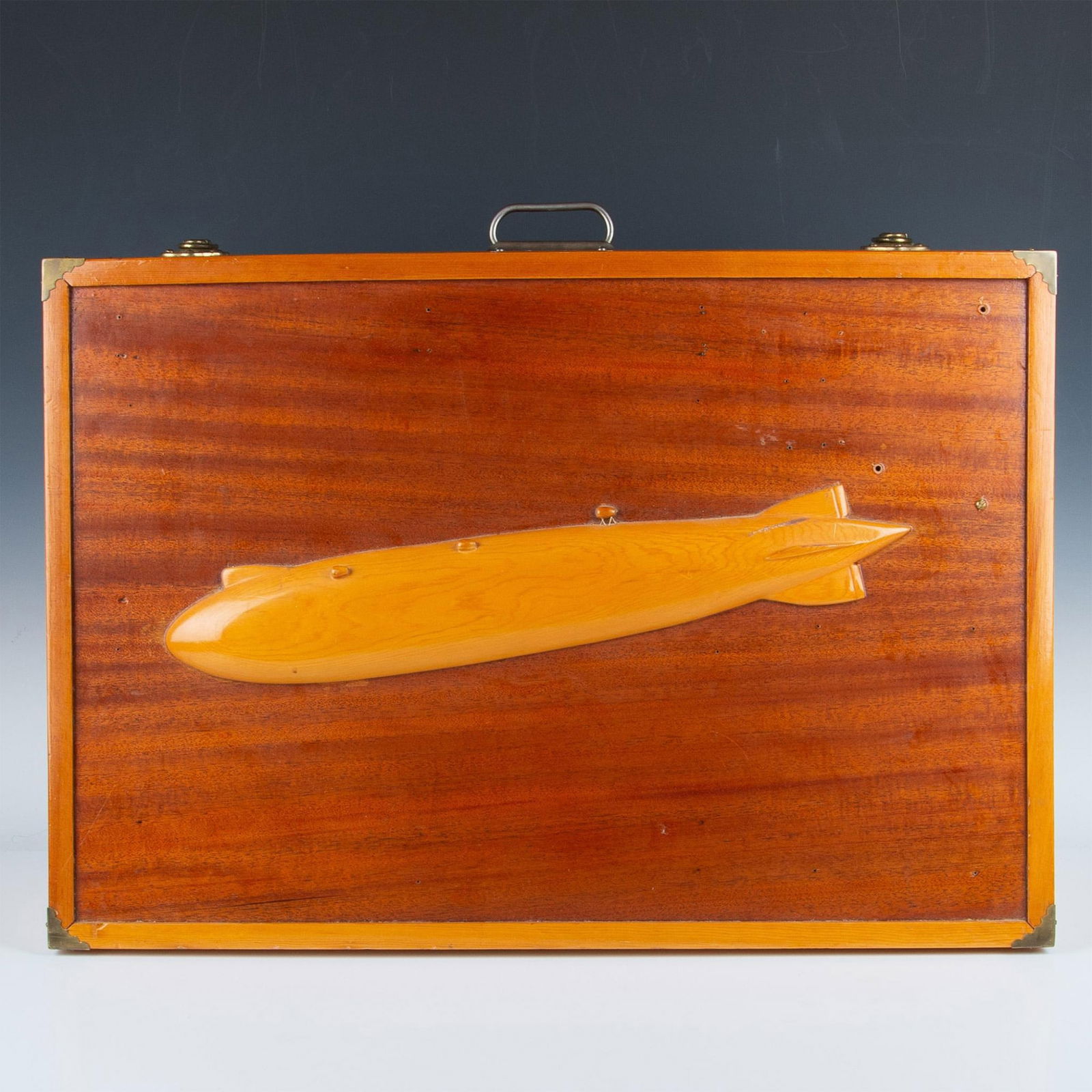 Large Custom Made Luxe Wood Display Box w/ Zeppelin Design (1 of 5)