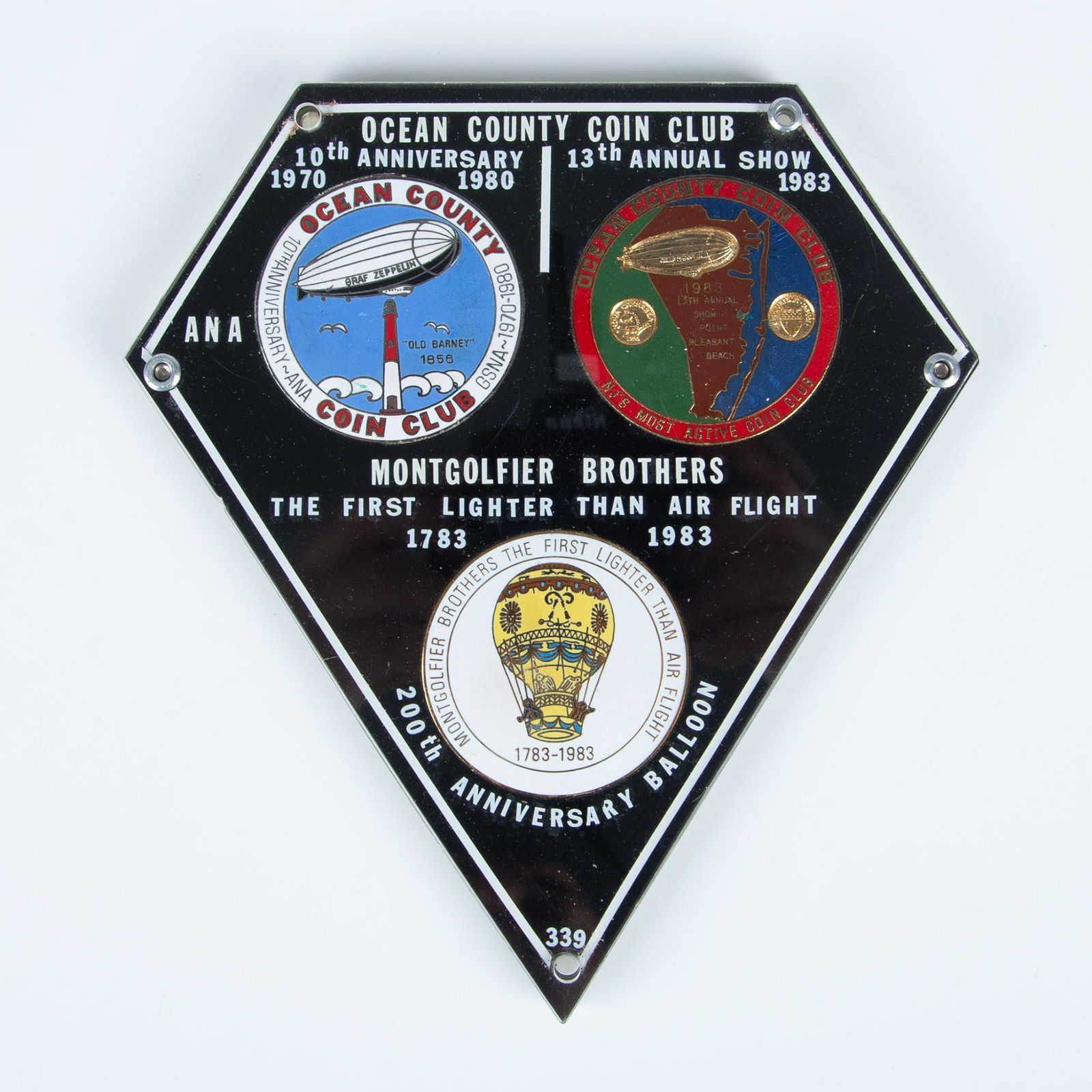 Ocean County Coin Club Hot Air Balloon and Blimps Medals (1 of 2)