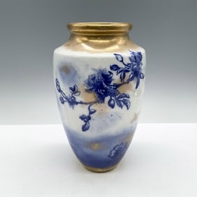 Antique George Jones & Sons Azalea Flow Blue Vase