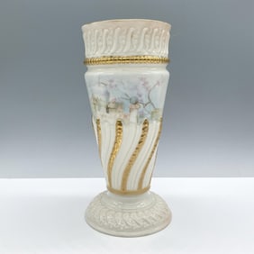 Antique American Belleek Porcelain Vase, Gilded