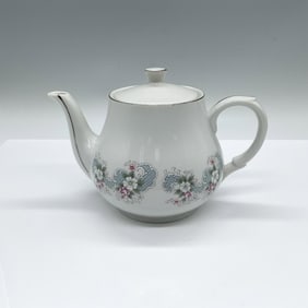 Vintage Porcelain Floral Teapot with Lid
