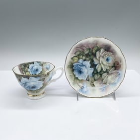2pc Royale Garden Tea Cup and Saucer, Rose Blossom