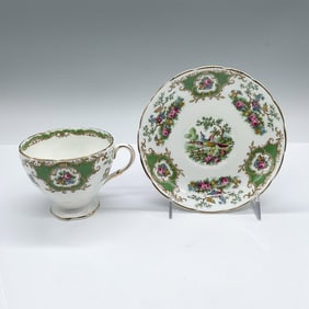 2pc Foley Bone China Tea Cup and Saucer, Broadway - Green