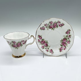 2pc Royal Adderley Bone China Rose Tea Cup and Saucer