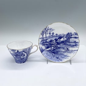 2pc Shelley Bone China Tea Cup and Saucer, Glorious Devon