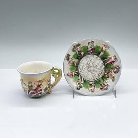 2pc S.G.K. Japanese Porcelain Demitasse Cup and Saucer