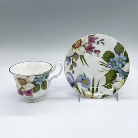 2pc Royale Garden Bone China Cup and Saucer, Joyus Garden