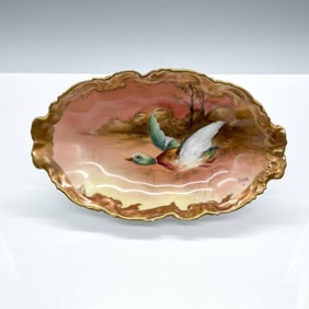 Limoges Porcelain Oval Tray, Duck