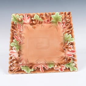 Franz Collection Porcelain Tray, Golden Leaf & Acorn