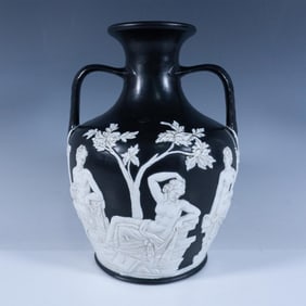 After Wedgwood Black Basalt Jasperware Portland Vase
