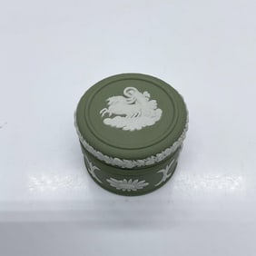Wedgwood Green Jasperware Treasure Box