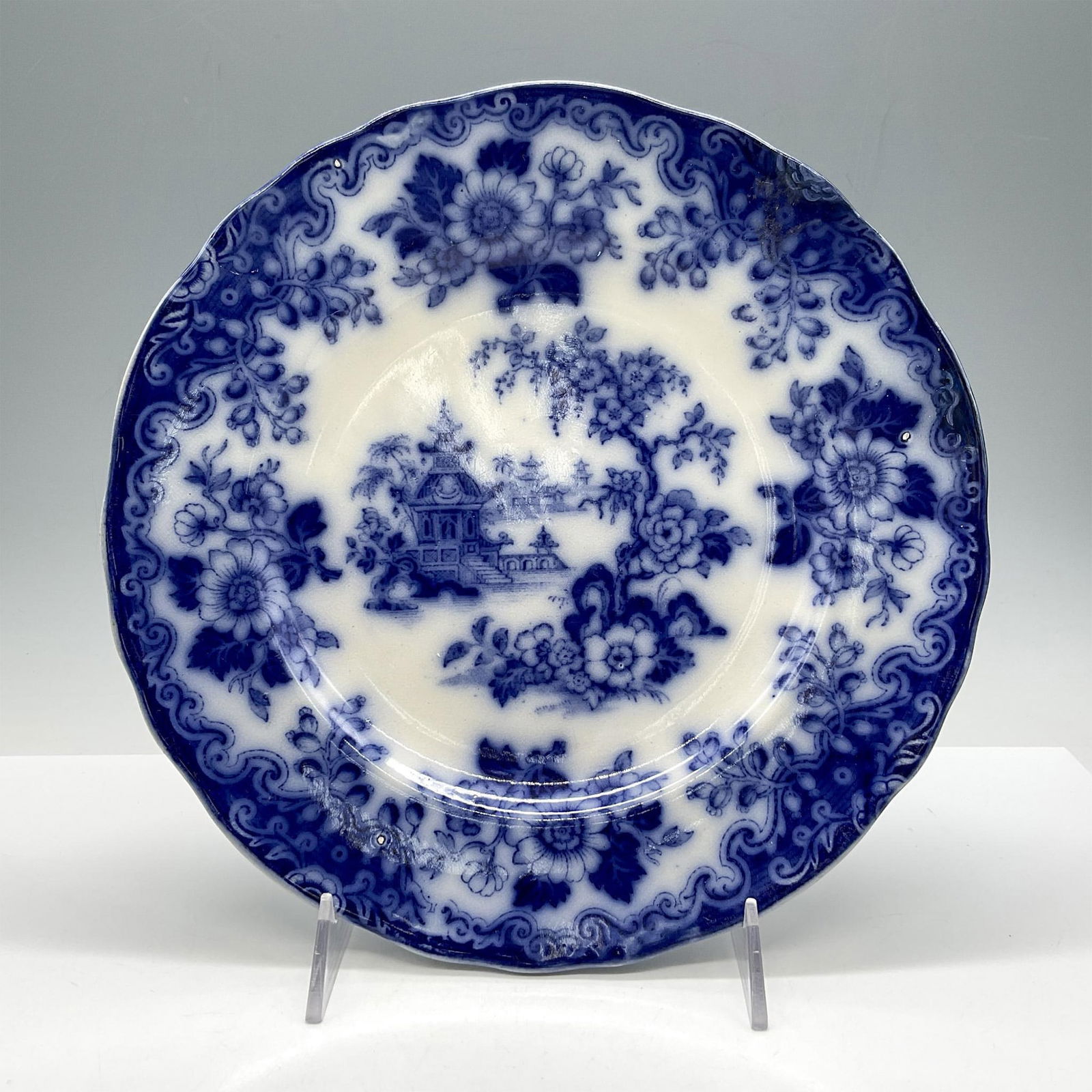 Pinder Bourne & Hope Porcelain Flow Blue Plate (1 of 3)