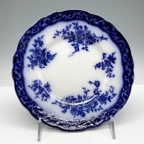 Stanley Pottery Flow Blue Porcelain Touraine Plate